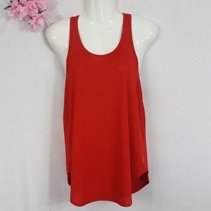 Red Sheer Stripe Racerback Athletic Tank Top M